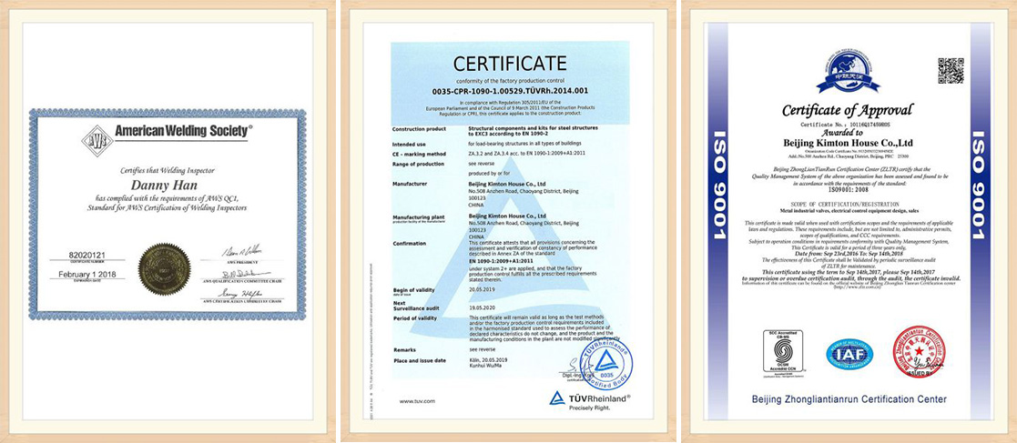 Kimton House Certifications